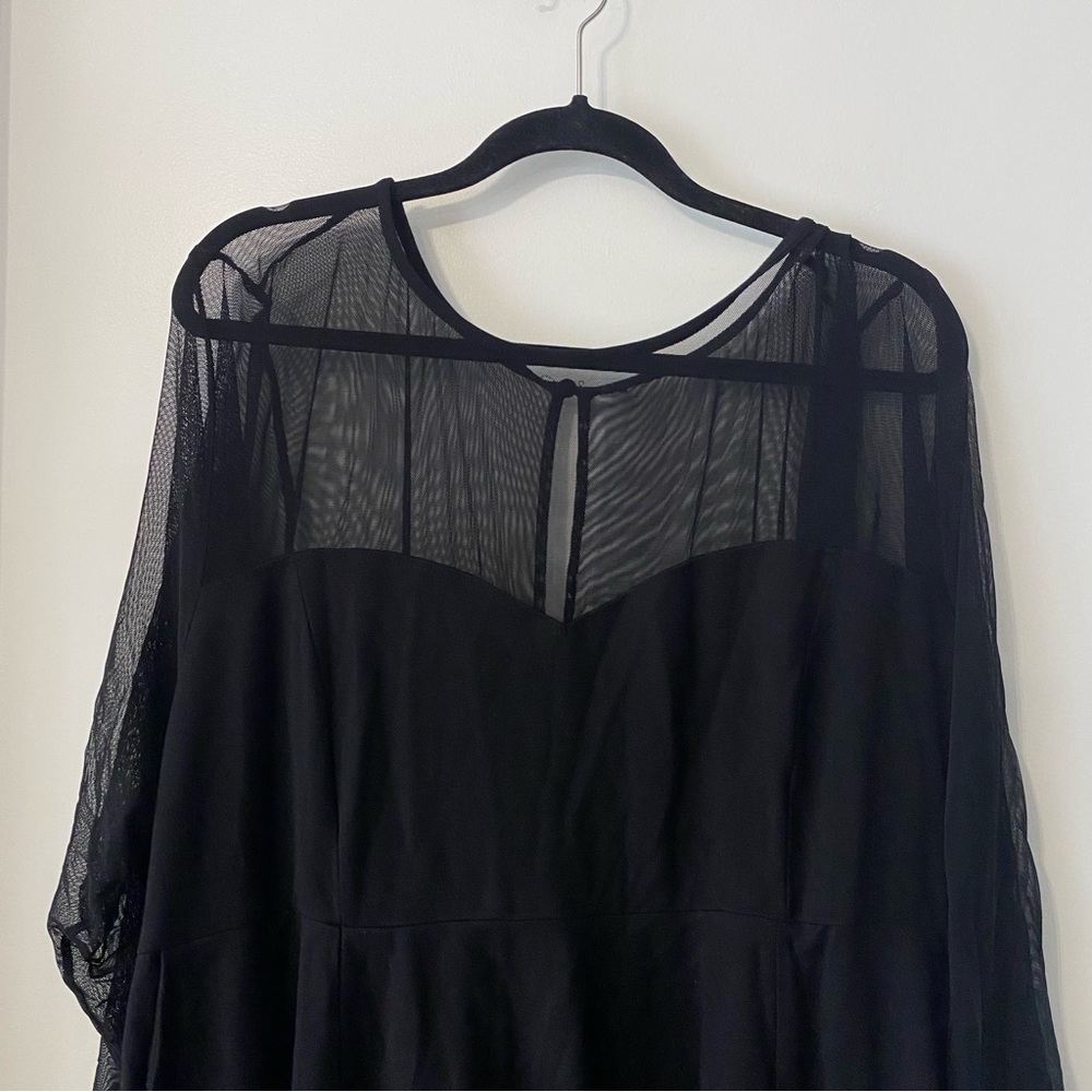 Torrid Black Long Sleeve Mesh Top‎ Dress 6X - Picture 3 of 6